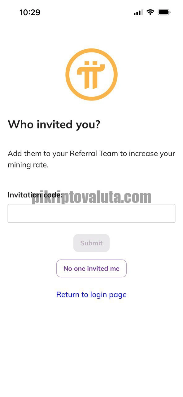 Pi Network pozivni kod