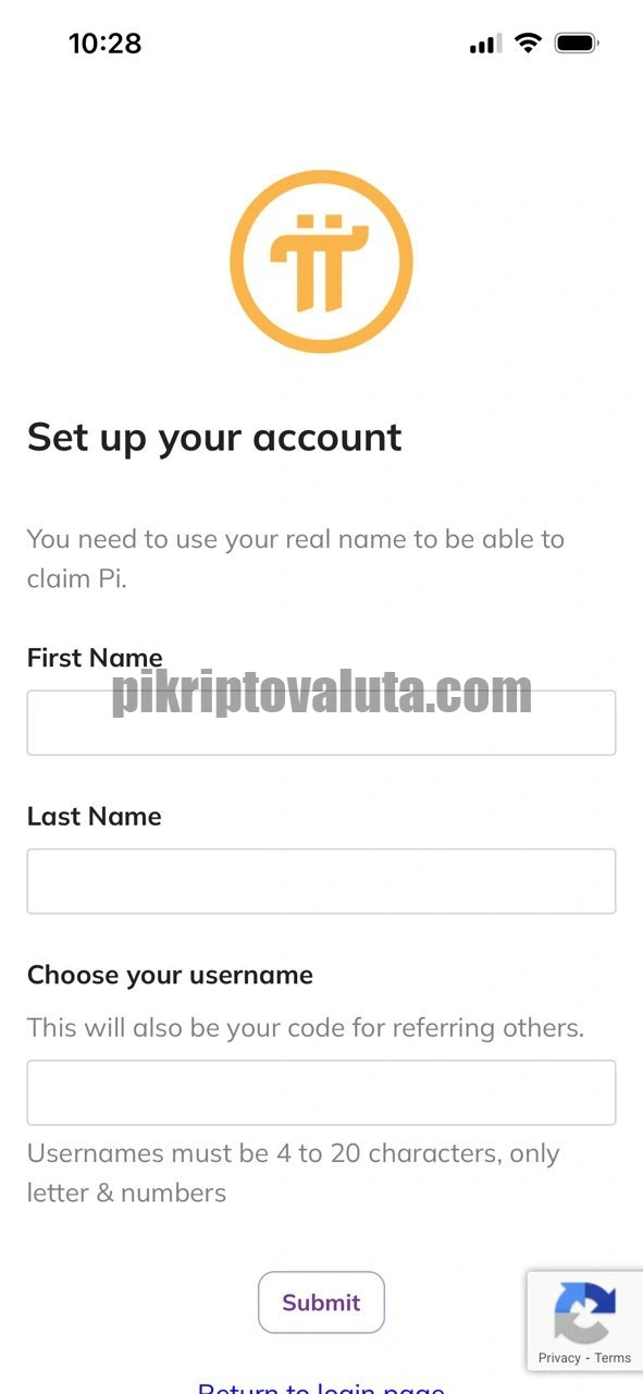 Šta unositi pri registraciji Pi Network