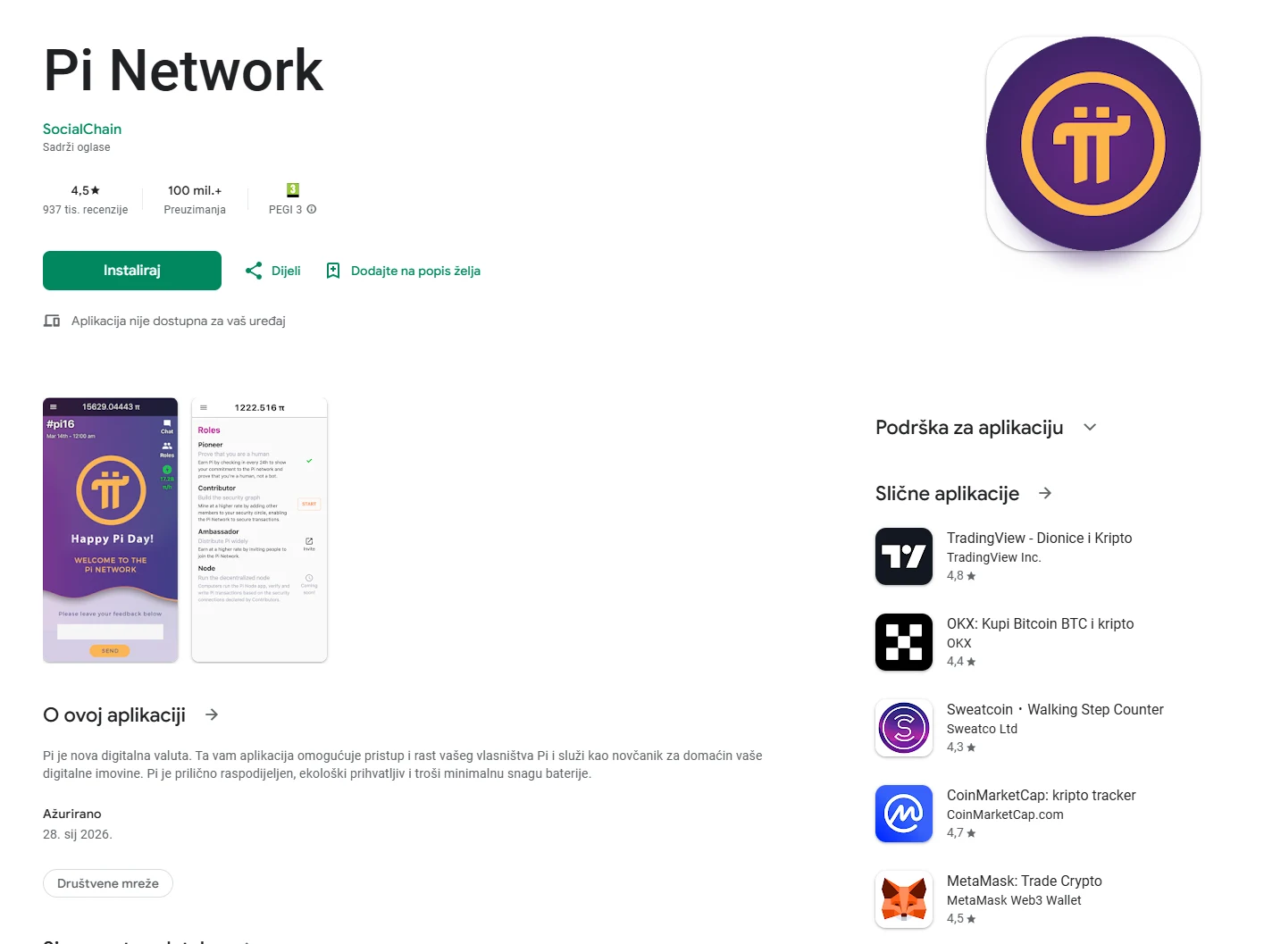 Pi Network Aplikacija