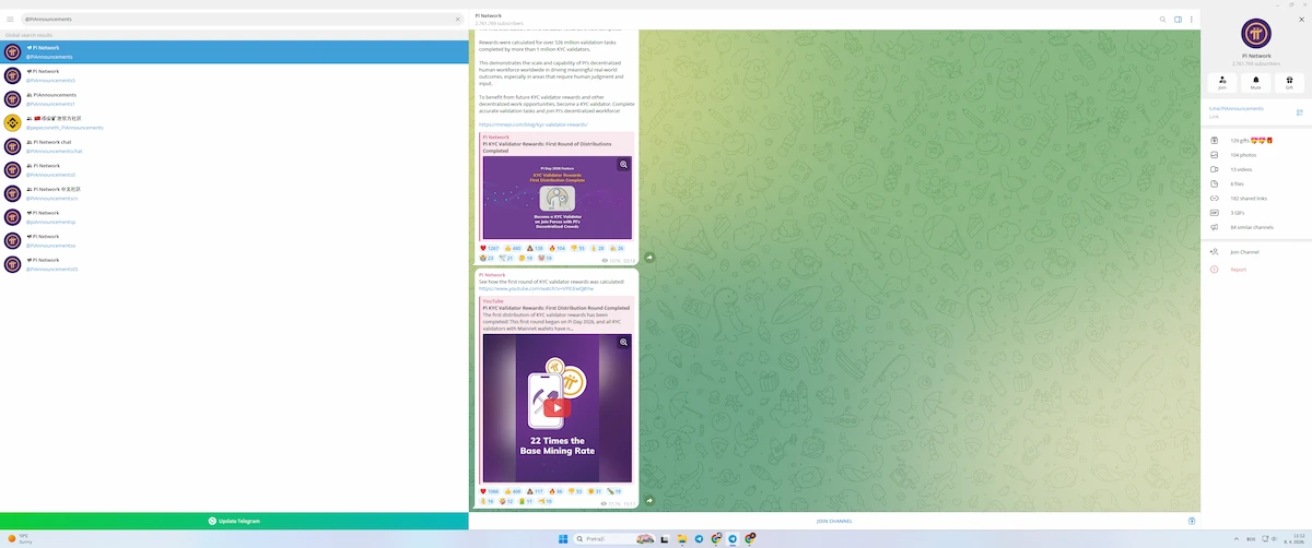 Zvanični Telegram Kanal @PiAnnouncements